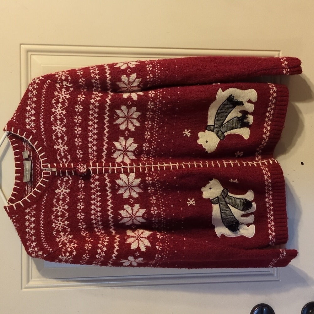 Stay Cozy and Chic with Croft & Barrow's Winter Polar Bear Fair Isle Sweater - Picture 1 of 16